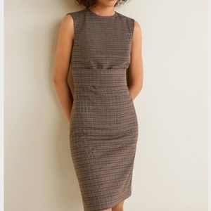 MANGO Checked Shift Dress